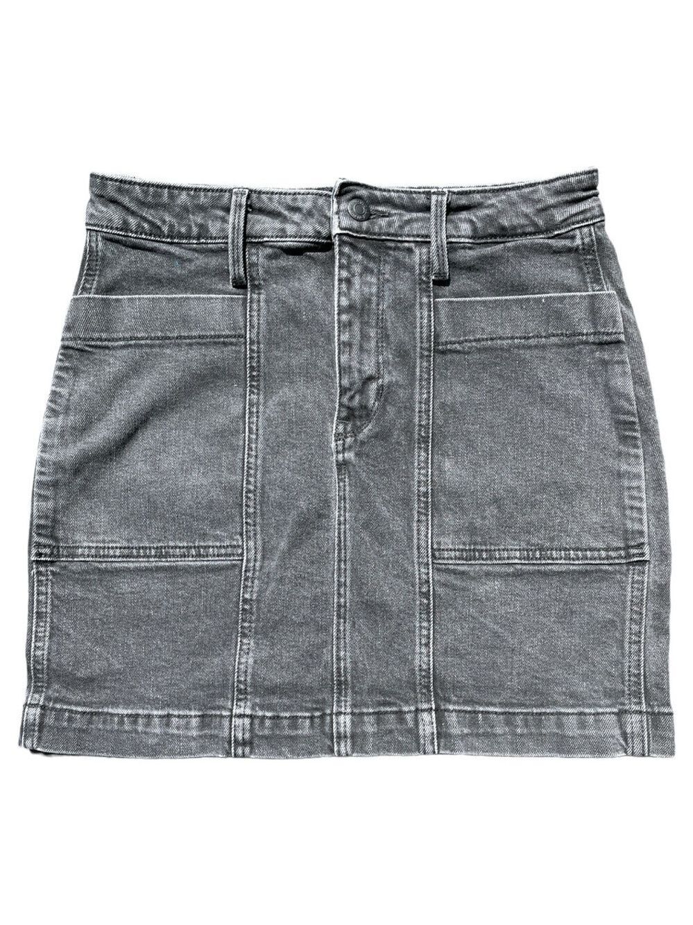 Old Navy Patch Pocket Black Denim Mini Skirt Size 4